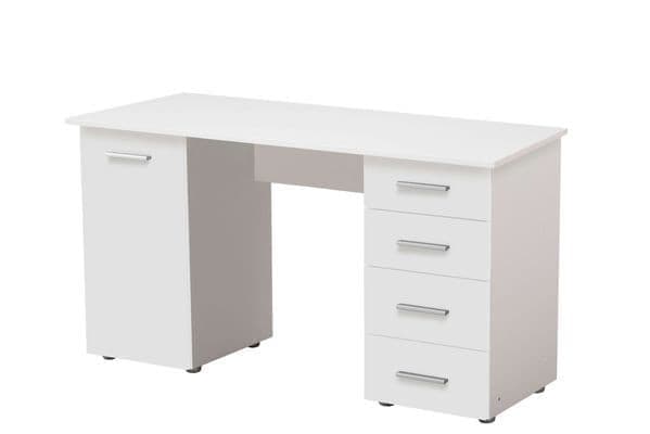 Noris White Matt Desk - Modern Office