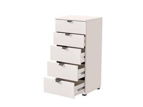 Torel White 5-Drawer Chest - Narrow
