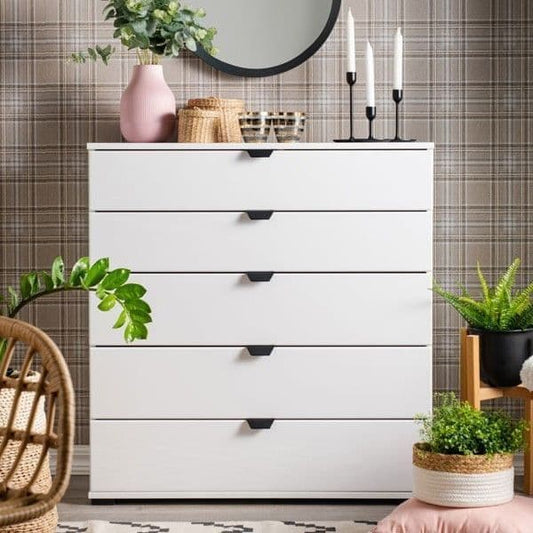 Xanel White 6-Drawer Chest - Wide Storage
