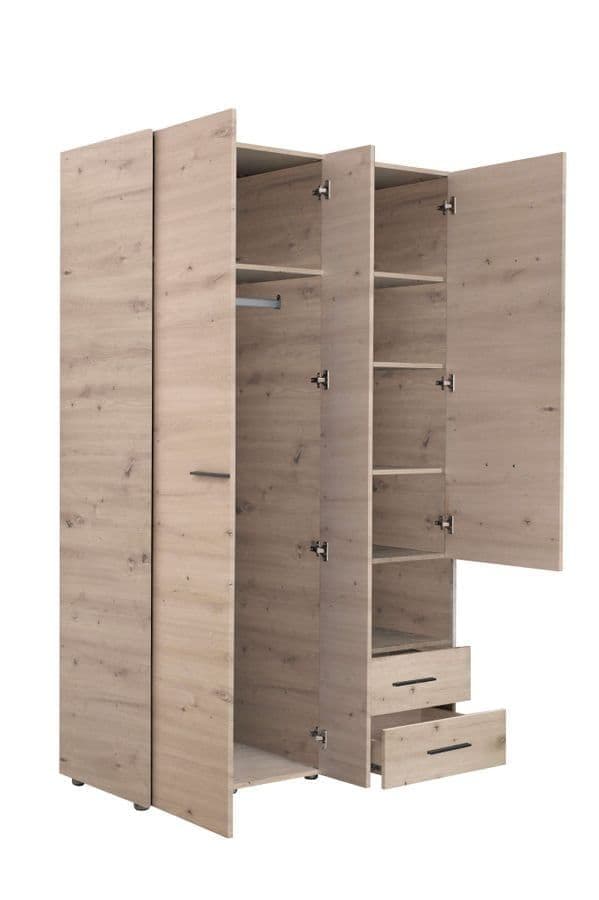 Voreth Grey Oak Wardrobe - 3 Door