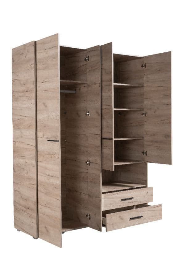 Jarir Grey Oak Wardrobe - 4 Door