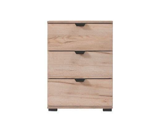 Voreo Oak Bedside Table - 3 Drawer