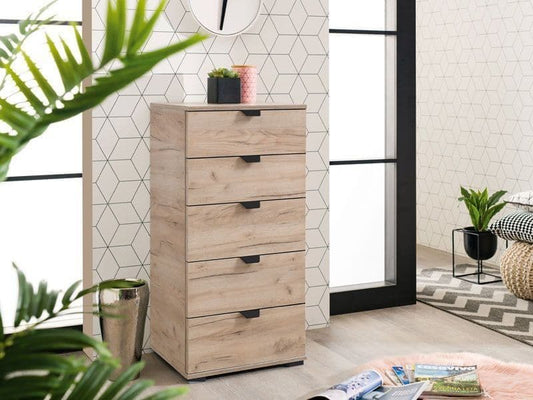 Wenen Oak 5-Drawer Chest - Narrow