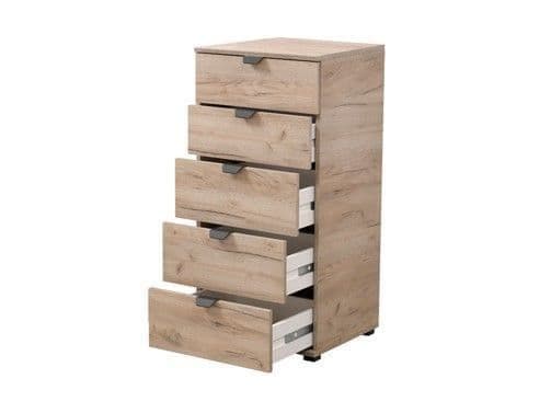 Wenen Oak 5-Drawer Chest - Narrow