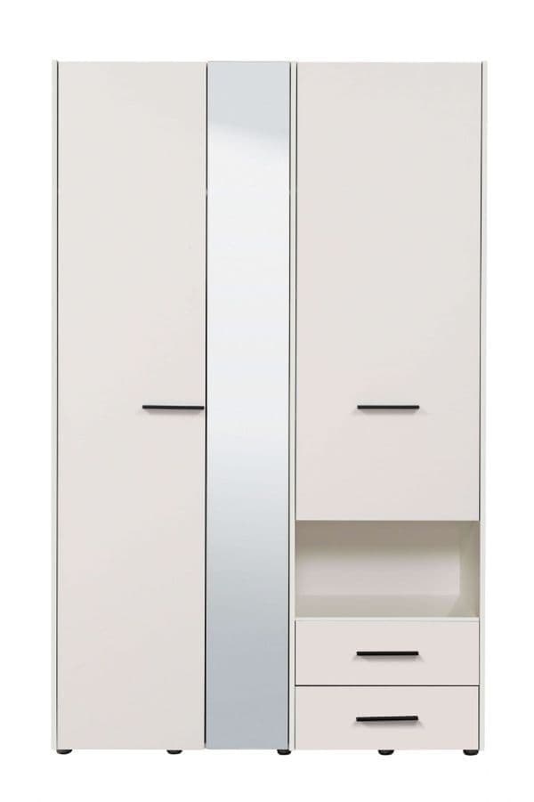Wenon White 3-Door Wardrobe - Spacious
