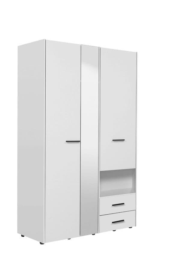 Wenon White 3-Door Wardrobe - Spacious