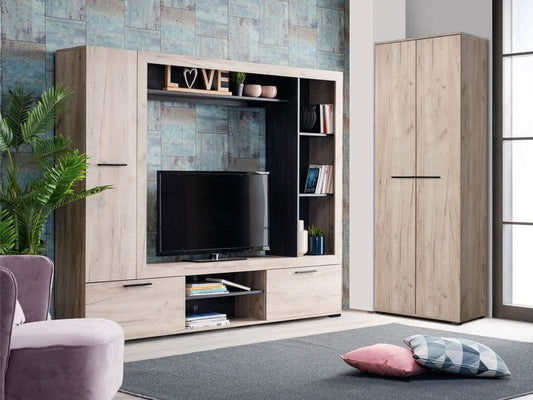 Kelon Grey Oak TV Cabinet - Wall Unit