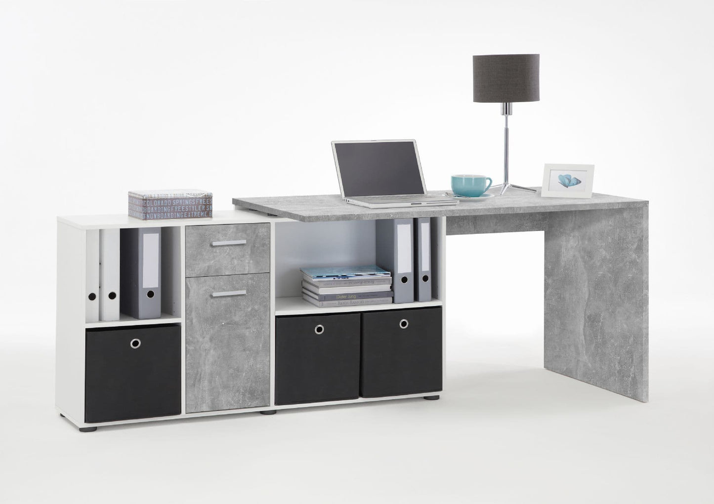 Selel Grey & White Desk - Modern Office