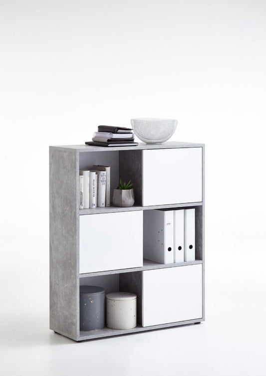 Quinas Grey & White Short Bookcase