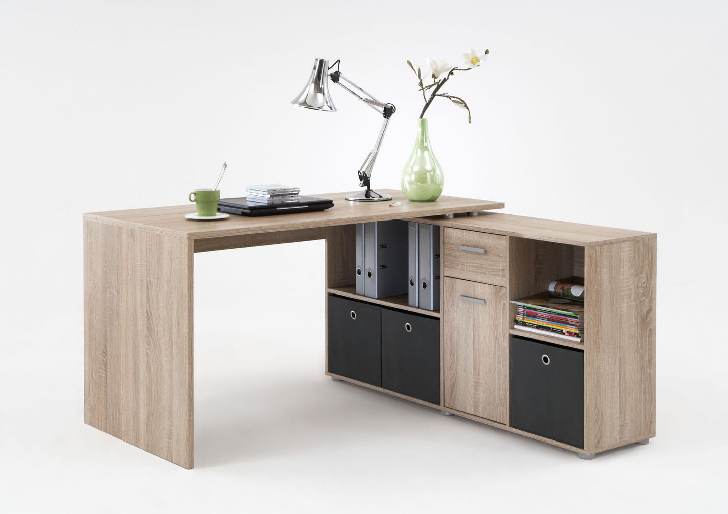 Corus Oak Corner Desk - Flexible Office