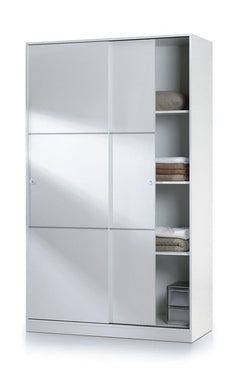 Perum White Wardrobe - 120cm, Gloss Finish