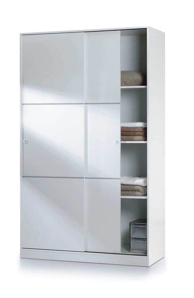 Perum White Wardrobe - 120cm, Gloss Finish