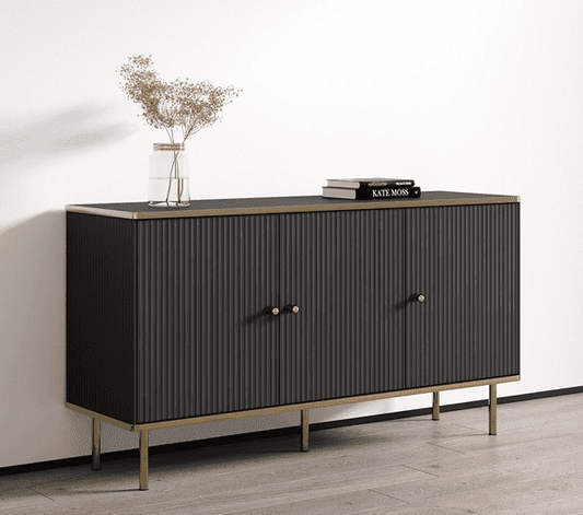 Daran Black & Gold Sideboard - 3 Door