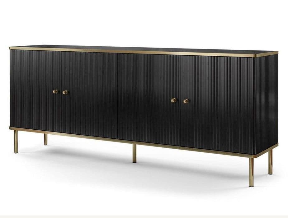 Quinil Black & Gold Sideboard - 4 Door