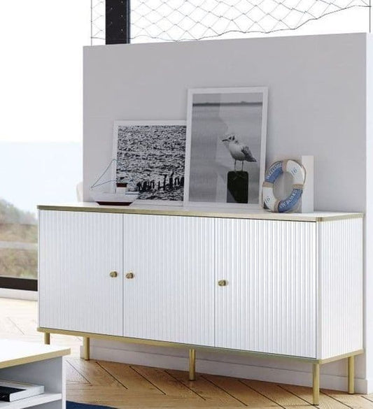 Corix White & Gold Sideboard - 3 Door