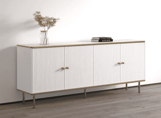 Wenar White & Gold Sideboard - 4 Door