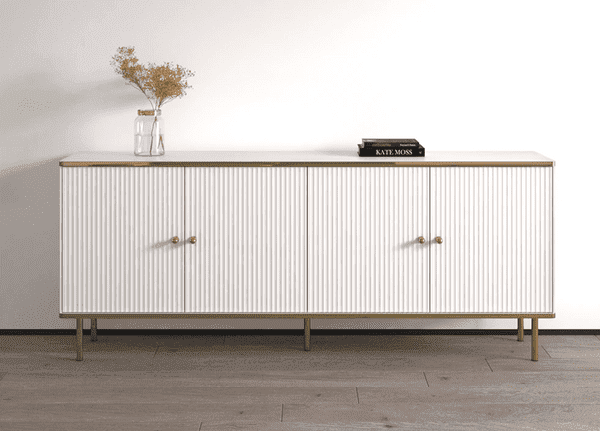 Wenar White & Gold Sideboard - 4 Door