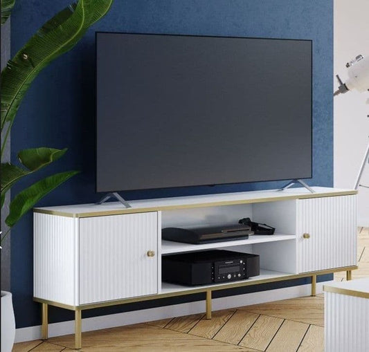 Ralil White & Gold TV Unit - Modern
