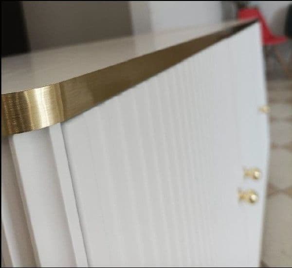 Ralil White & Gold TV Unit - Modern