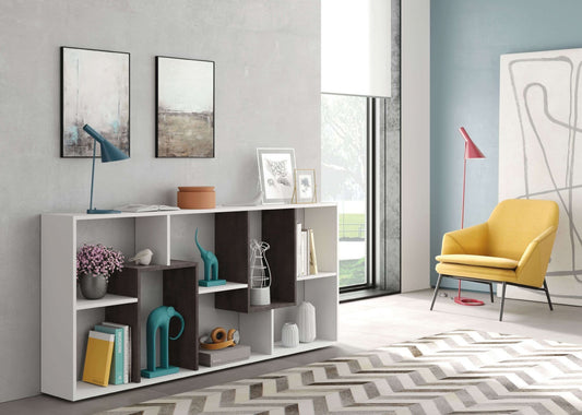 Raleo White & Brown Bookcase - Modern