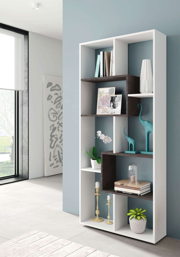 Raleo White & Brown Bookcase - Modern