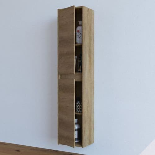 Yelis Oak Bathroom Cupboard - Wall Mounted
