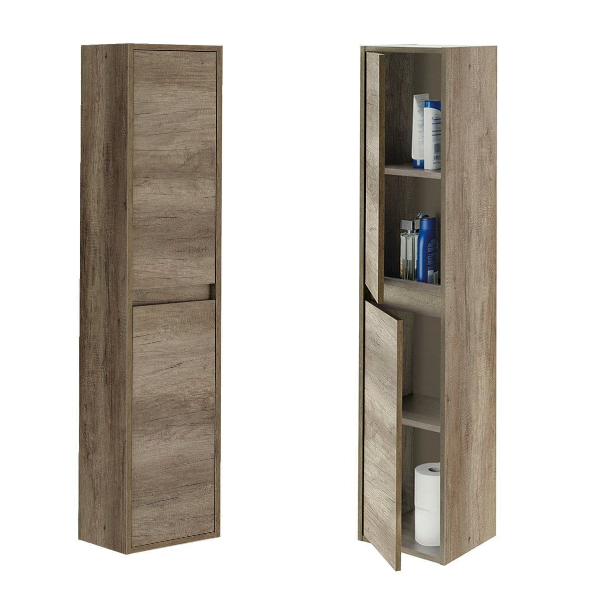 Yelis Oak Bathroom Cupboard - Wall Mounted