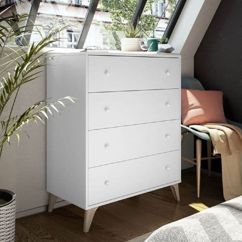 Noren White 4-Drawer Chest - Modern