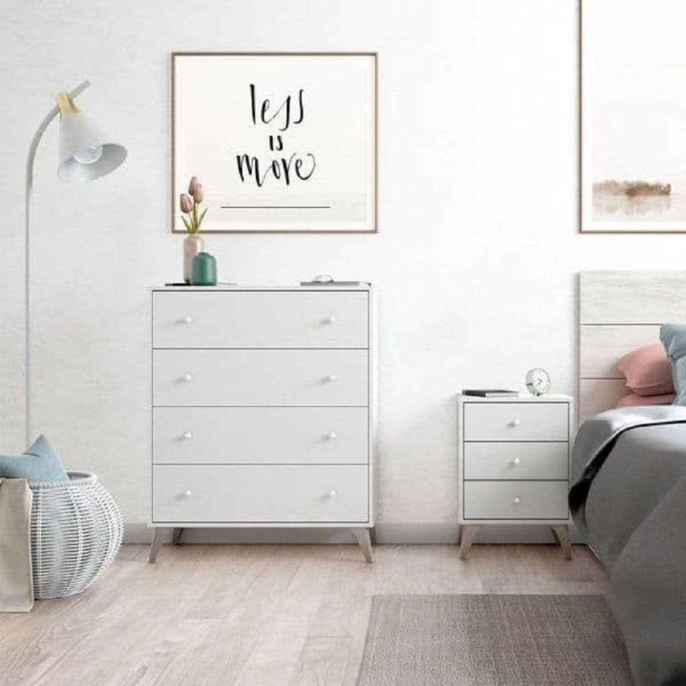 Noren White 4-Drawer Chest - Modern