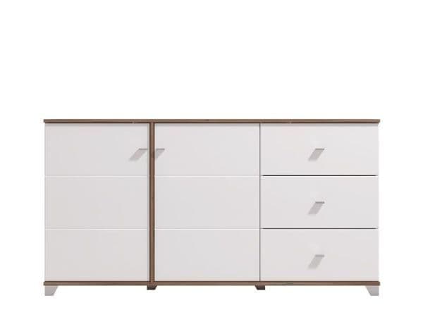 Wenos White & Oak Sideboard - Gloss Finish
