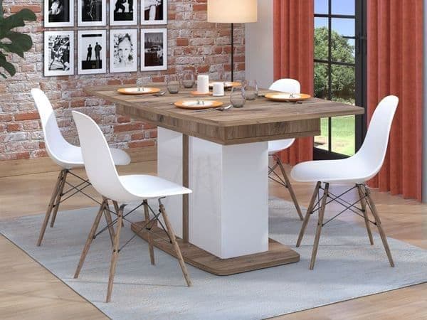 Norur White & Oak Extending Dining Table