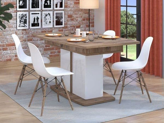 Norur White & Oak Extending Dining Table