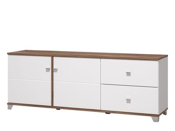 Selal White & Oak TV Unit - Gloss Finish