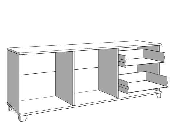 Selal White & Oak TV Unit - Gloss Finish