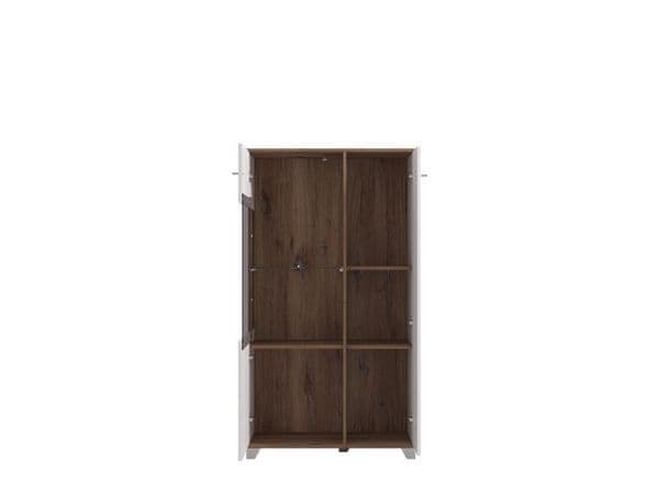 Gareo White & Oak Display Cabinet - Low Profile