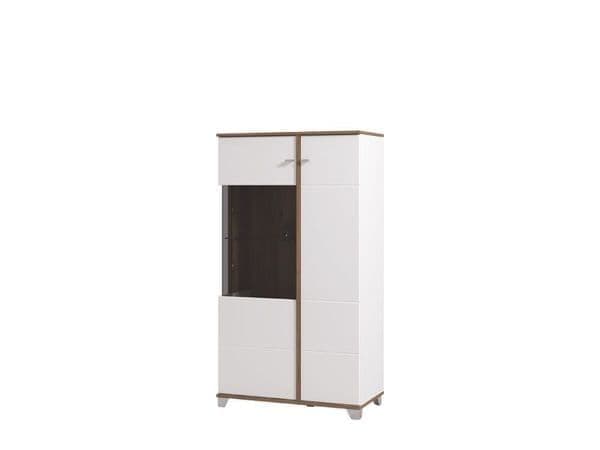 Gareo White & Oak Display Cabinet - Low Profile