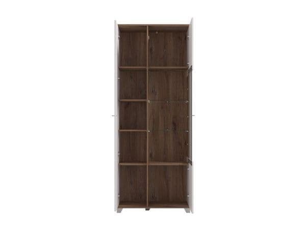 Belor White & Oak Display Cabinet - Gloss Finish