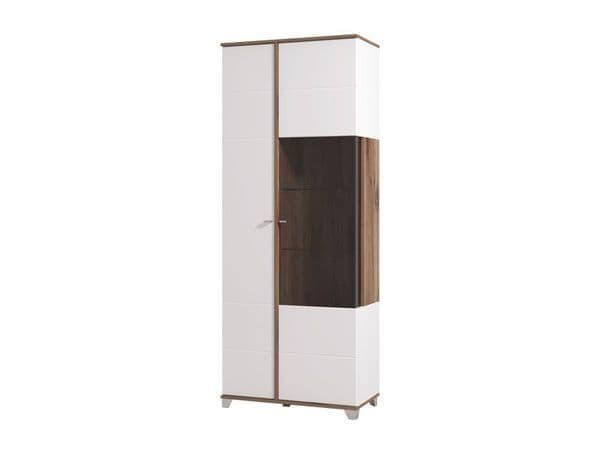 Belor White & Oak Display Cabinet - Gloss Finish