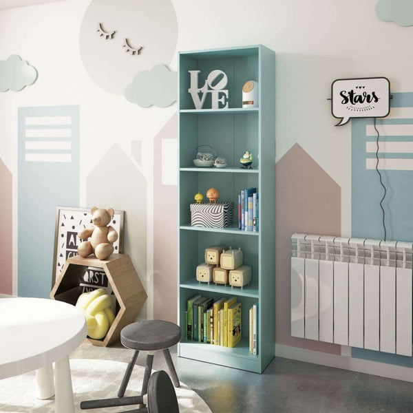 Coran Aqua Green Bookcase - Tall Storage