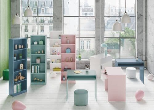 Coran Aqua Green Bookcase - Tall Storage