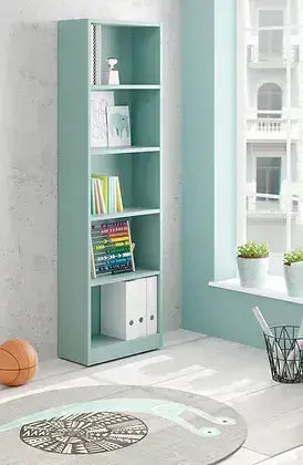 Coran Aqua Green Bookcase - Tall Storage