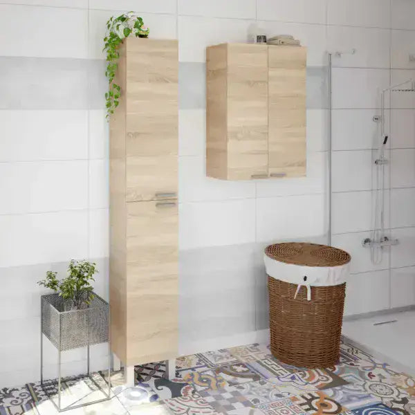 Quinel Oak Bathroom Cupboard - Small, Floating