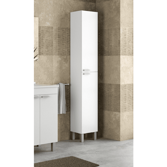 Vorin White Bathroom Cupboard - Tall