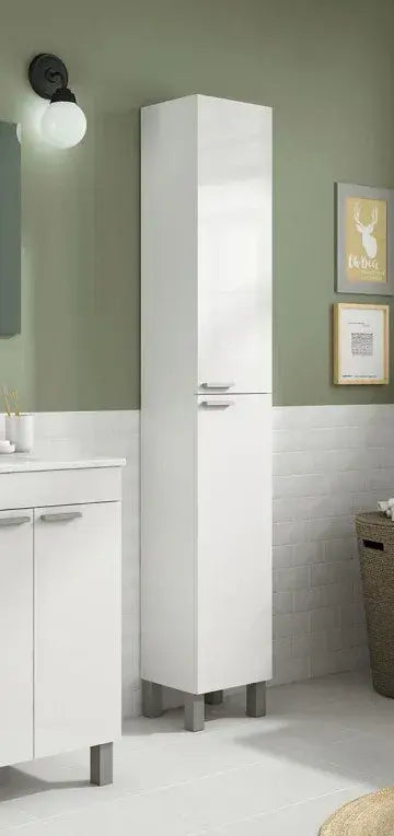 Vorin White Bathroom Cupboard - Tall