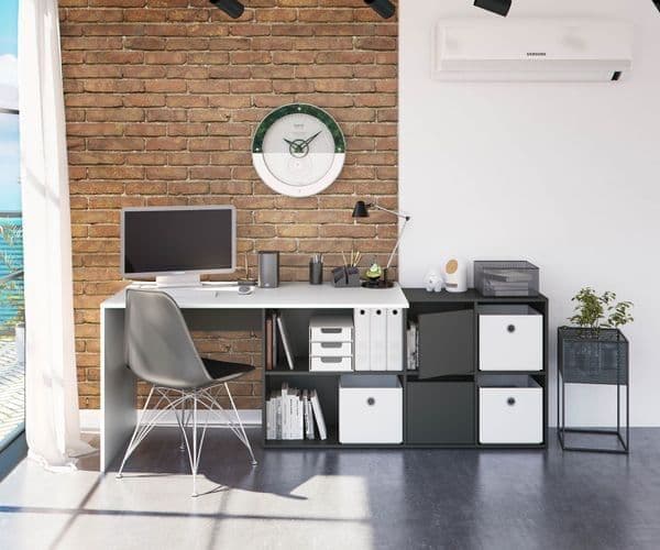 Ralir White & Grey Corner Desk - Reversible