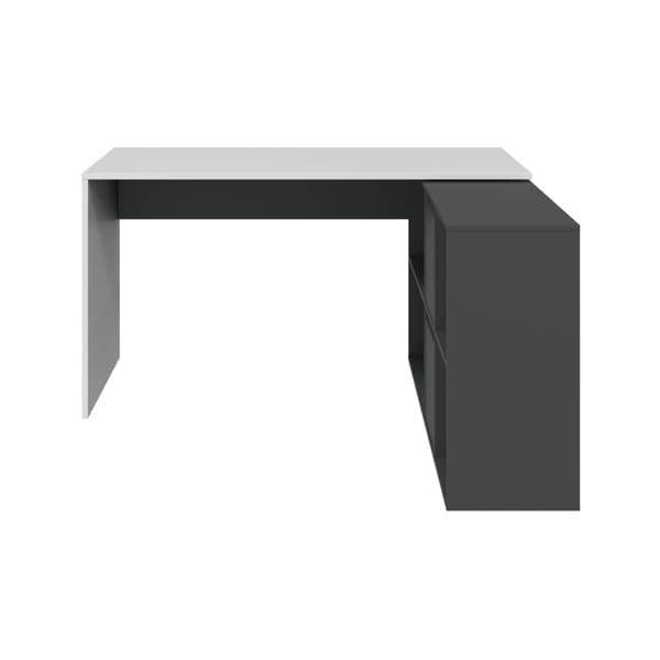 Ralir White & Grey Corner Desk - Reversible