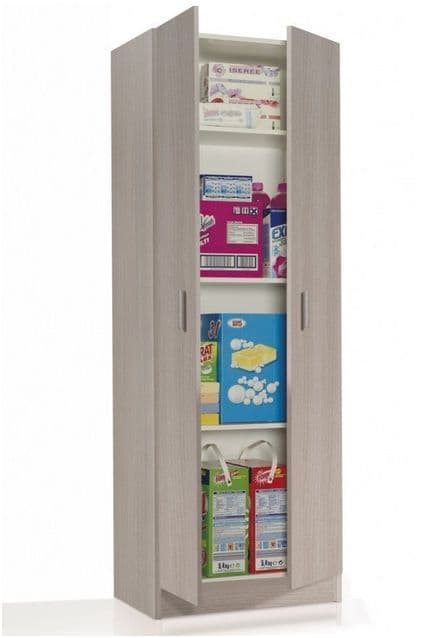 Peras Oak Wide Cupboard - Tall Storage