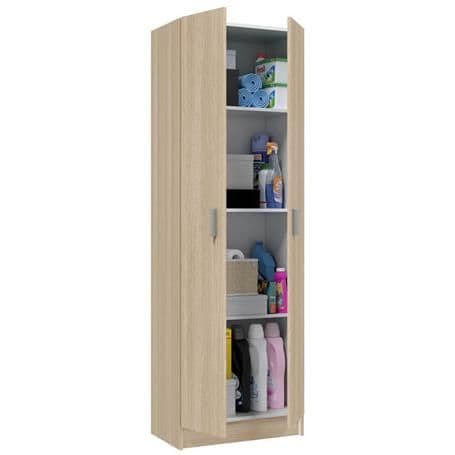 Peras Oak Wide Cupboard - Tall Storage