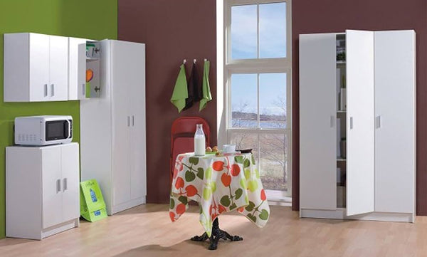 Jarel White Tall Cupboard - 3 Door