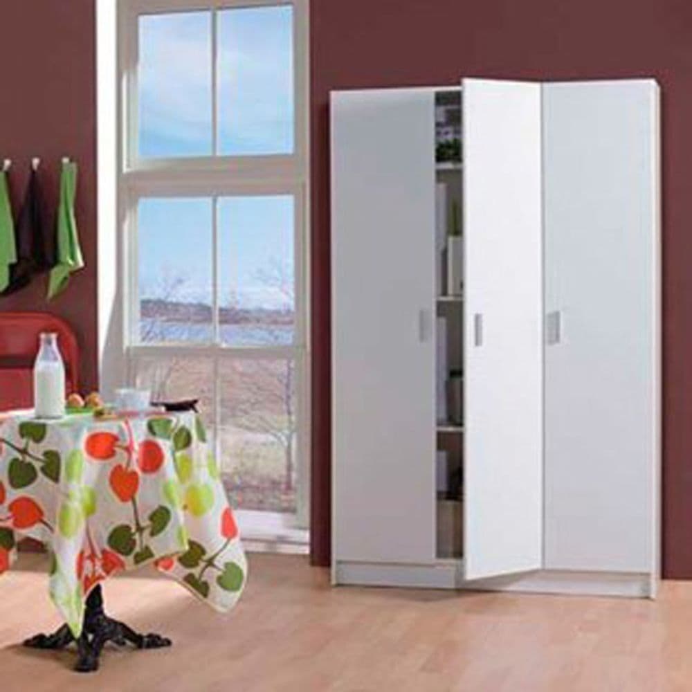 Jarel White Tall Cupboard - 3 Door